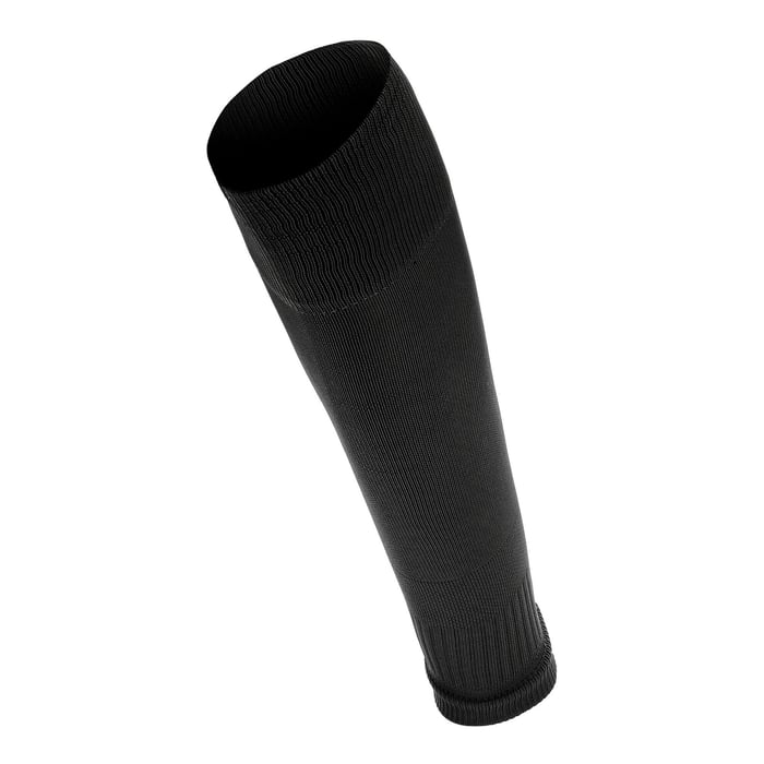 Black knee-high sock on a white background