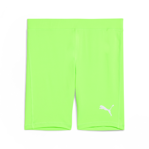 A pair of green Puma baselayer shorts for men, with the Puma logo on the left leg.