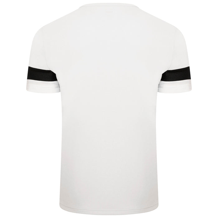 Puma Team Rise Short Sleeve Shirt in White/Black/White