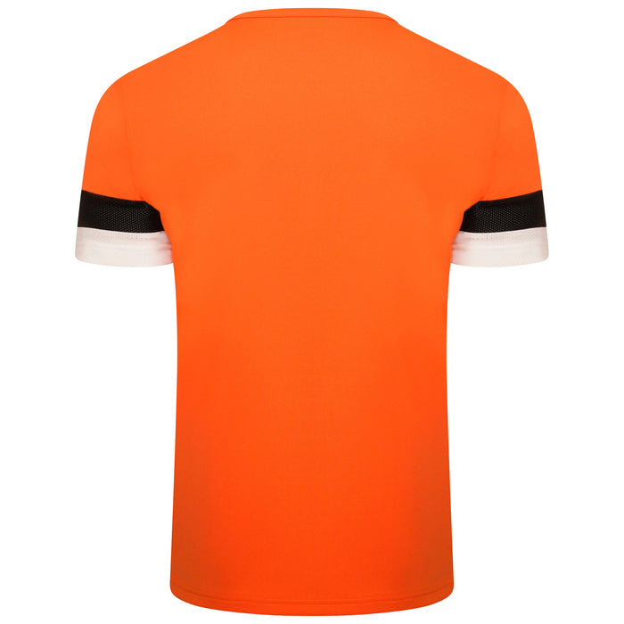 Puma Team Rise Short Sleeve Shirt in Golden Poppy/Black/White