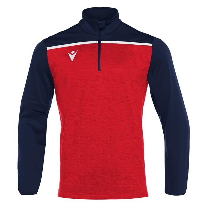 Macron Rhine 1/4 Zip Top in red and navy