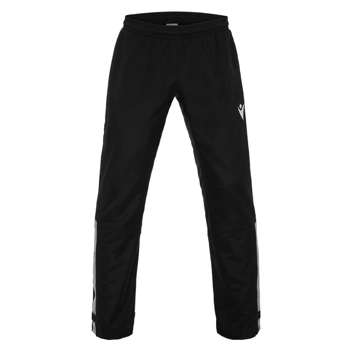 Black pants with white stripes on a white background