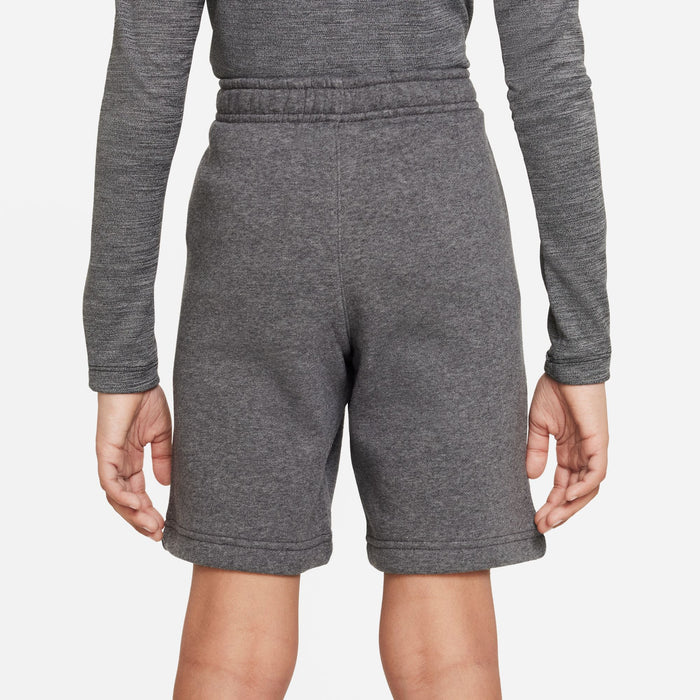 back of Nike Park 20 Short in charcoal heathr