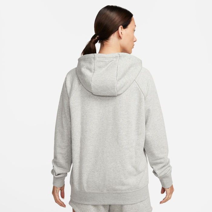 Back of Nike Park 20 Full Zip Hoodie Womens in DK Grey Heather/Black