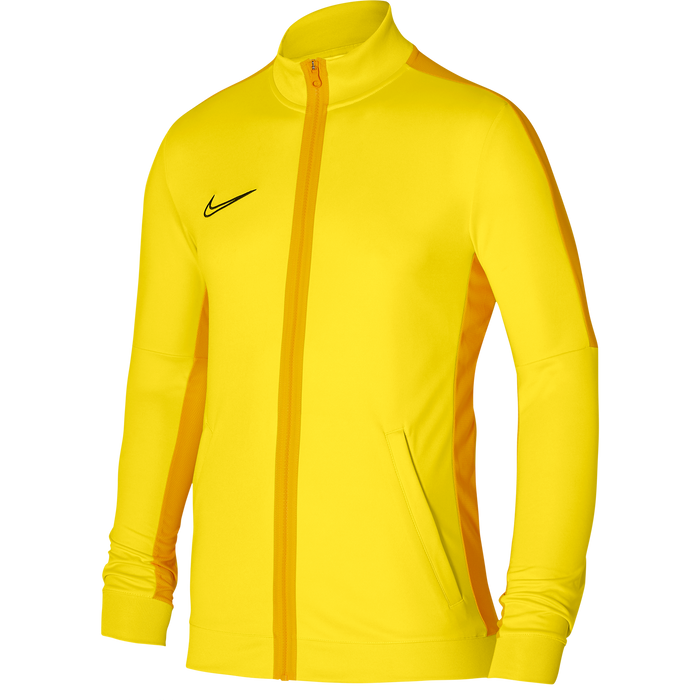 Nike Dri FIT Knit Track Jacket in Tour Yellow/University Gold