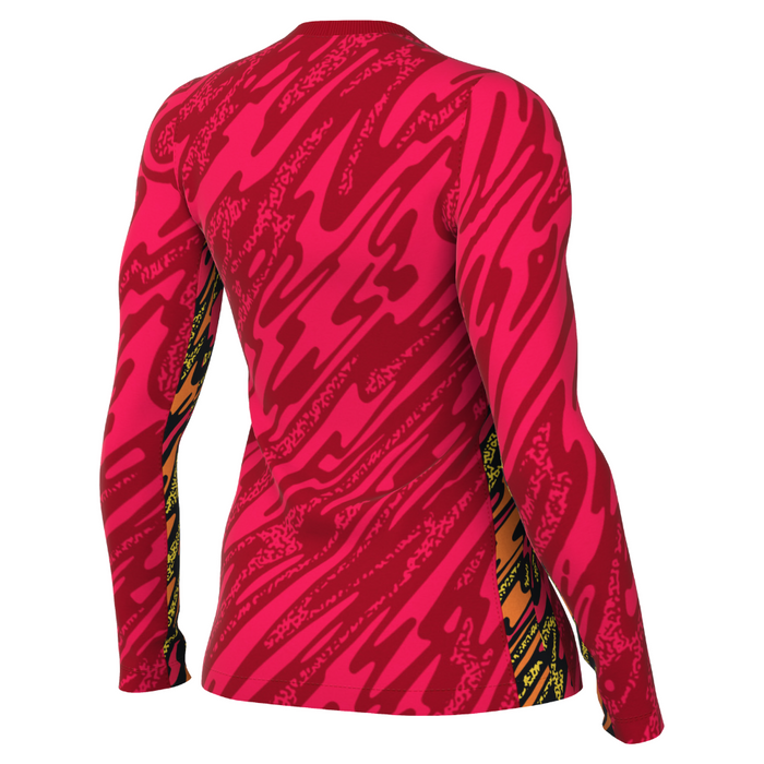 back of Nike Dri-FIT Gardien V Goalkeeper Long Sleeve Shirt Women's in bright crimson