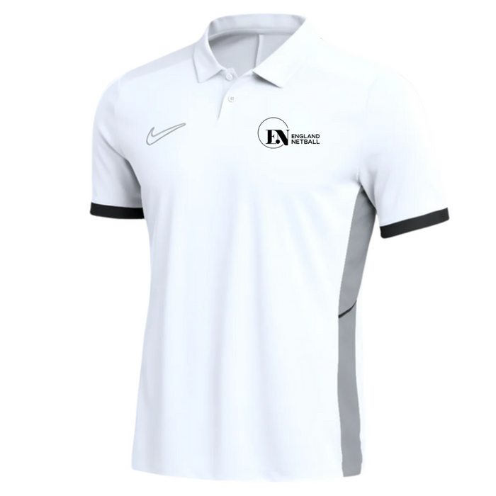 England Netball Unisex White Polo Shirt - Umpires and Officials