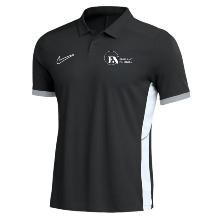 England Netball Unisex Black Polo Shirt - Umpires and Officials