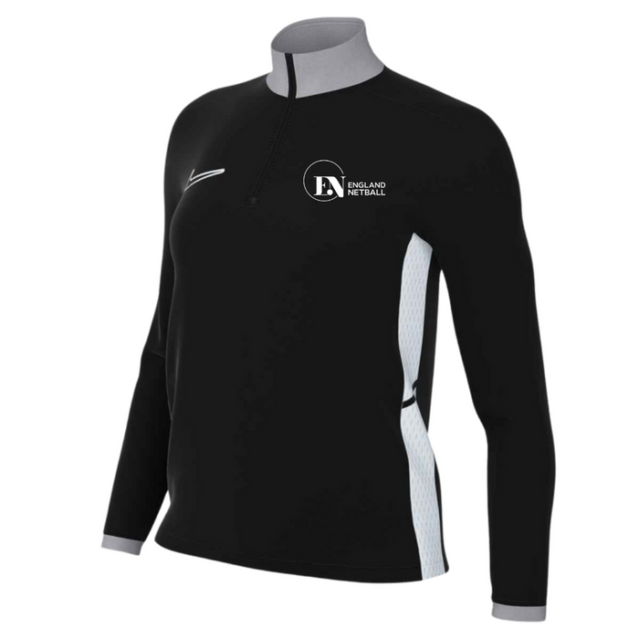 England Netball Women's Black 1/4 Zip Drill Top - Umpires and Officials