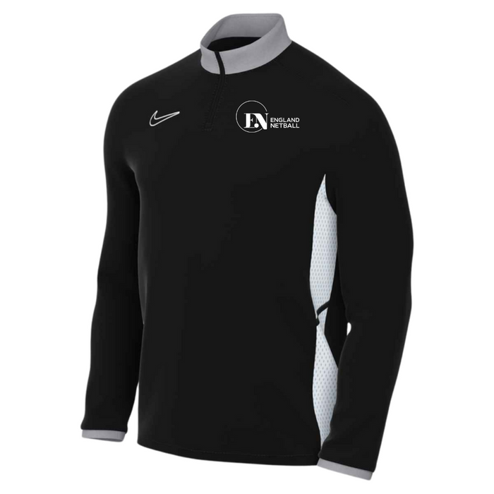 England Netball Unisex Black 1/4 Zip Drill Top - Umpires and Officials