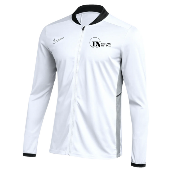 England Netball Unisex White Full Zip Track Jacket - Umpires and Officials
