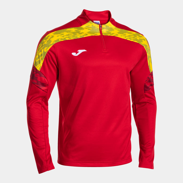 Joma Championship VIII 1/4 Zip Sweatshirt in red and yellow