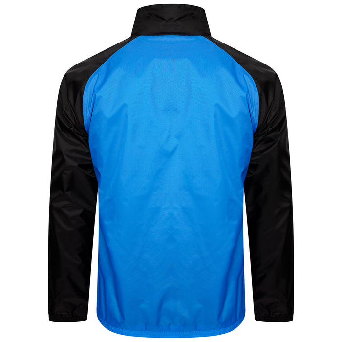 back of Puma Team Liga 25 Training All Weather Jacket in electric blue lemonade