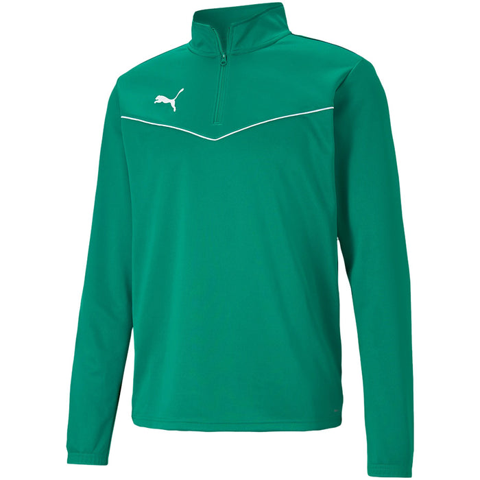 Puma Team Rise 1/4 Zip Top in PEPPER GREEN/WHITE