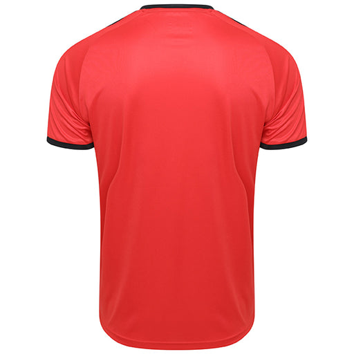 back of Puma Liga Shirt Hooped in red and black