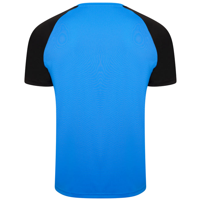 back of Puma Team Liga Pacer Short Sleeve Shirt in electric blue lemonade