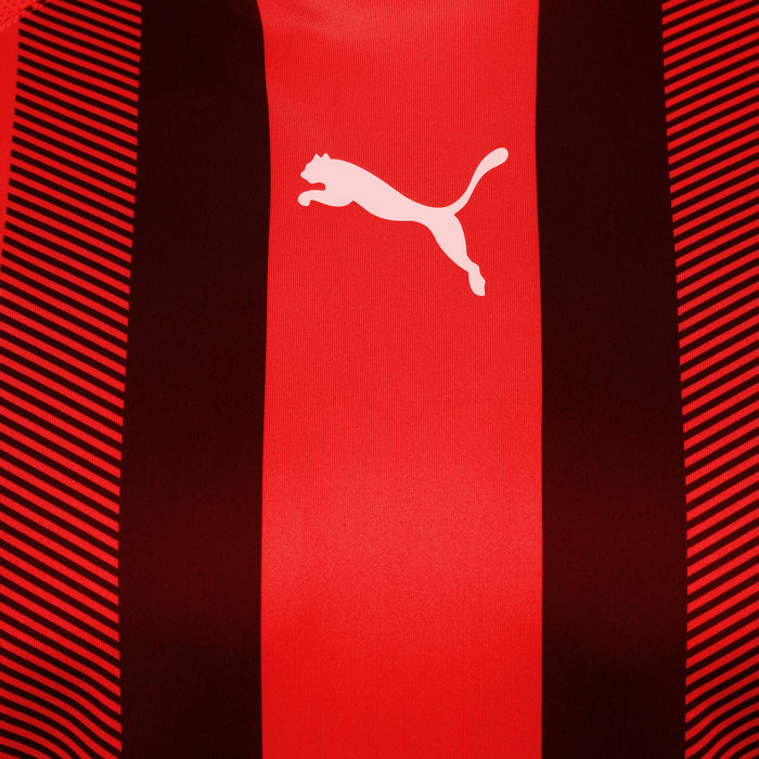 Puma Team Liga Striped Short Sleeve Shirt in red and black