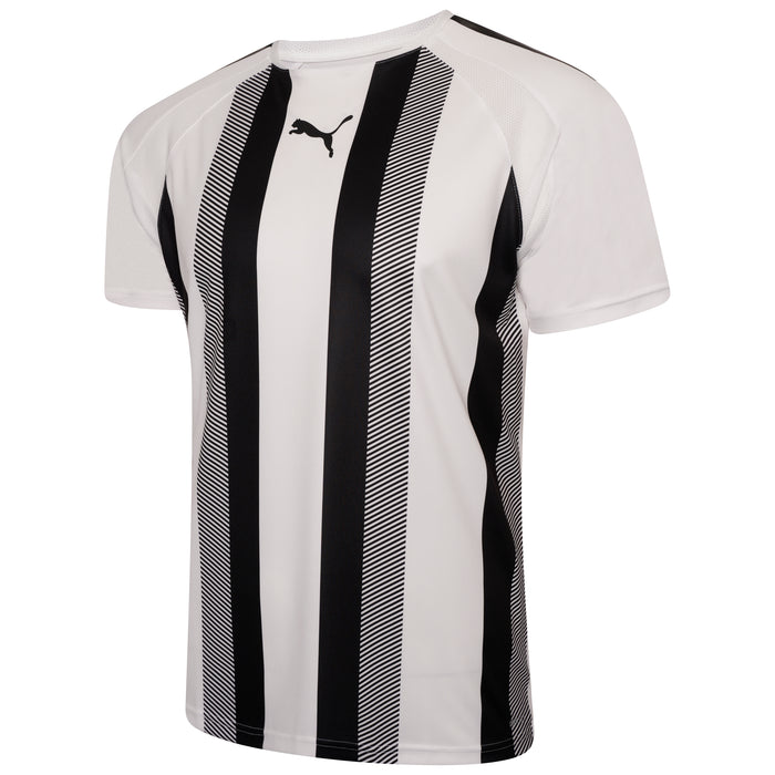 Puma Team Liga Striped Short Sleeve Shirt in white and black