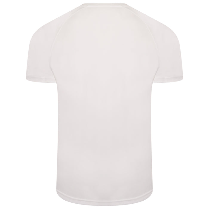 back of Puma Team Liga Striped Short Sleeve Shirt in white and black
