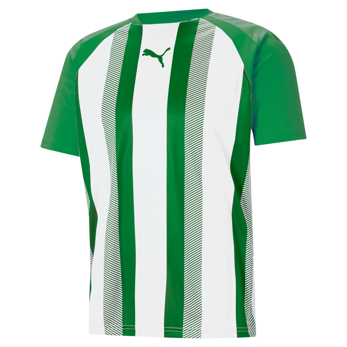 Puma Team Liga Striped Short Sleeve Shirt in pepper green and white