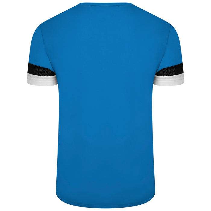 Puma Team Rise Short Sleeve Shirt in Electric Blue Lemonade-Black-White