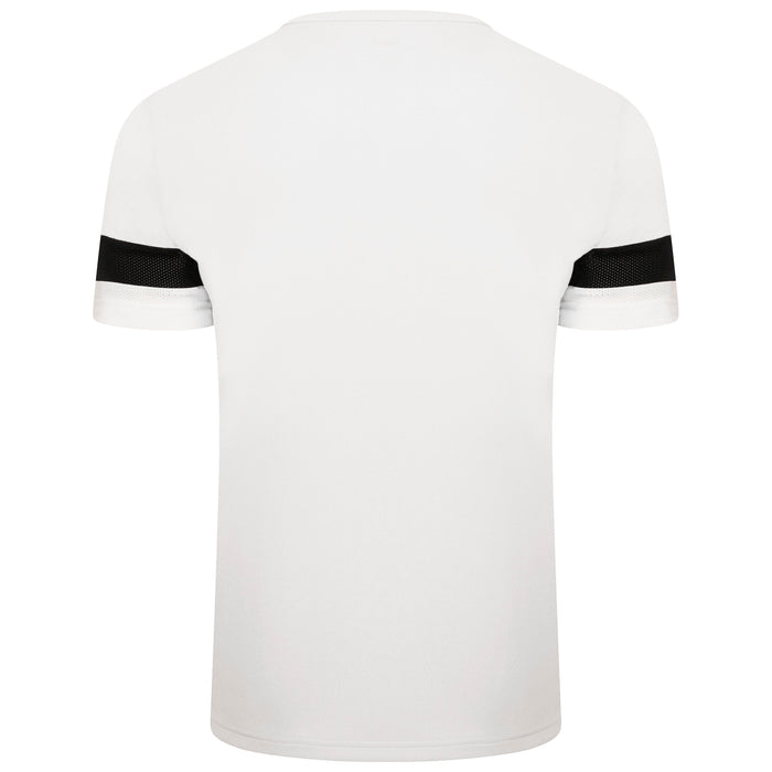 Puma Team Rise Short Sleeve Shirt in White/Black/White