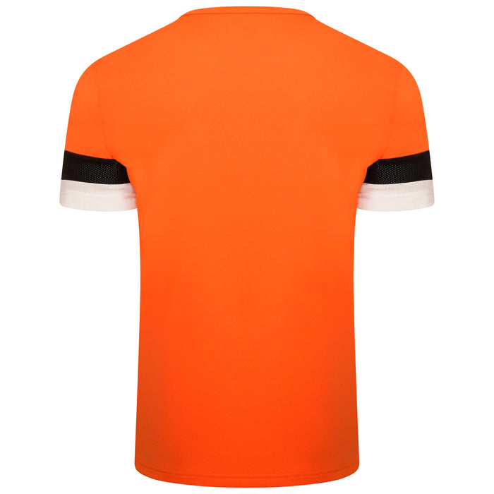Puma Team Rise Short Sleeve Shirt in Golden Poppy-Black-White back
