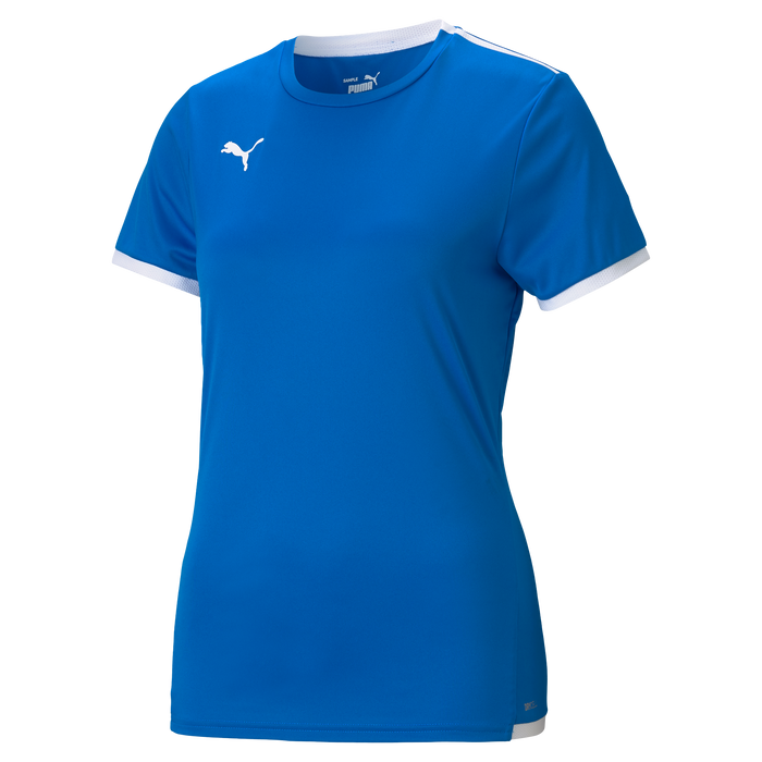 Puma Team Liga 25 Short Sleeve Shirt Womens in electric blue lemonade