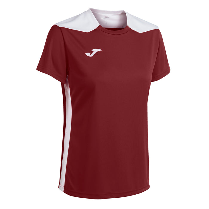 Joma Championship VI Short Sleeve Shirt Women's in Burgundy/White