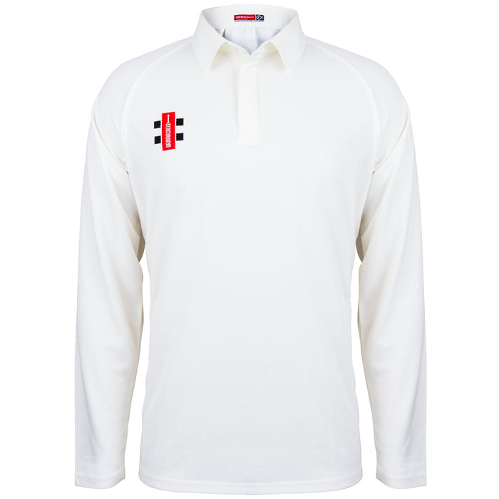 Gray Nicolls Matrix V2 Long Sleeve Cricket Shirt in white