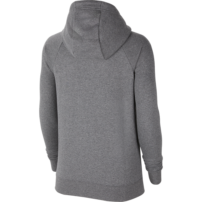 Back of Nike Park 20 Full Zip Hoodie Womens in Charcoal Heather/White