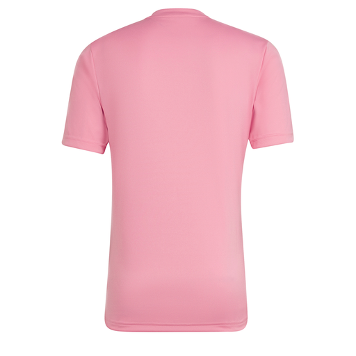 back of Adidas Entrada 22 Graphic Shirt in semi pink glow and black
