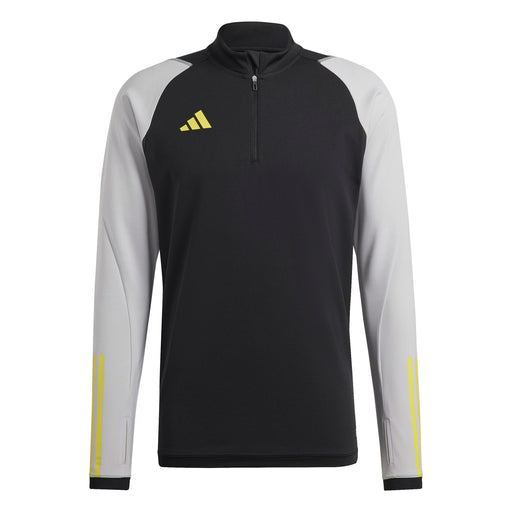 Adidas Tiro 1/4 Zip Track Top in Black/Team Light Grey/Impact Yellow