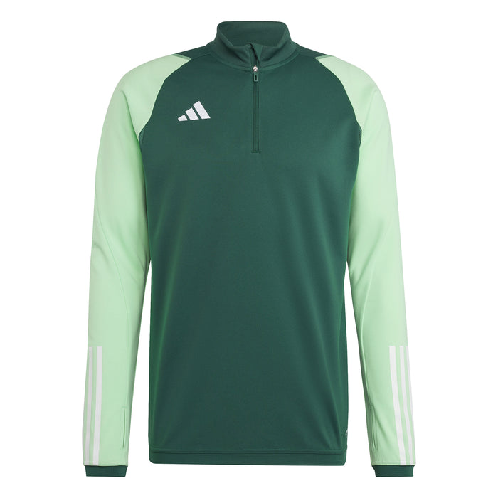 Adidas Tiro 1/4 Zip Track Top in Team Dark Green/Beam Green