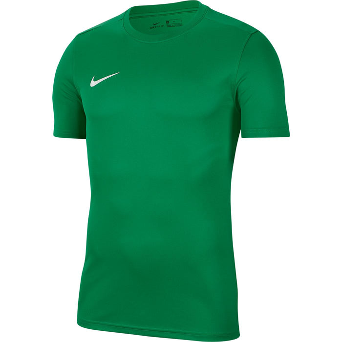 Nike Dri-Fit Park VII Shirt Short Sleeve in Pine Green with White Swoosh Front