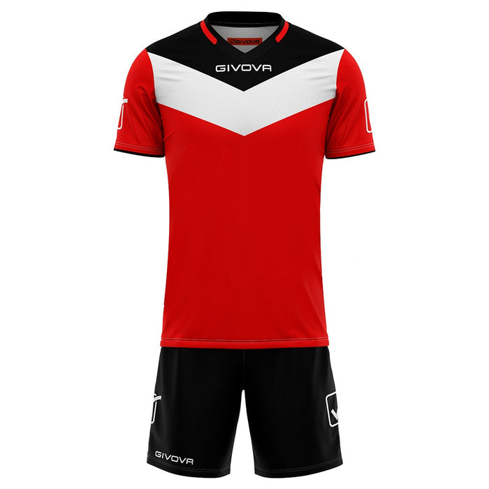 Givova Kit Campo Short Sleeve Shirt & Shorts Set in Black/Red