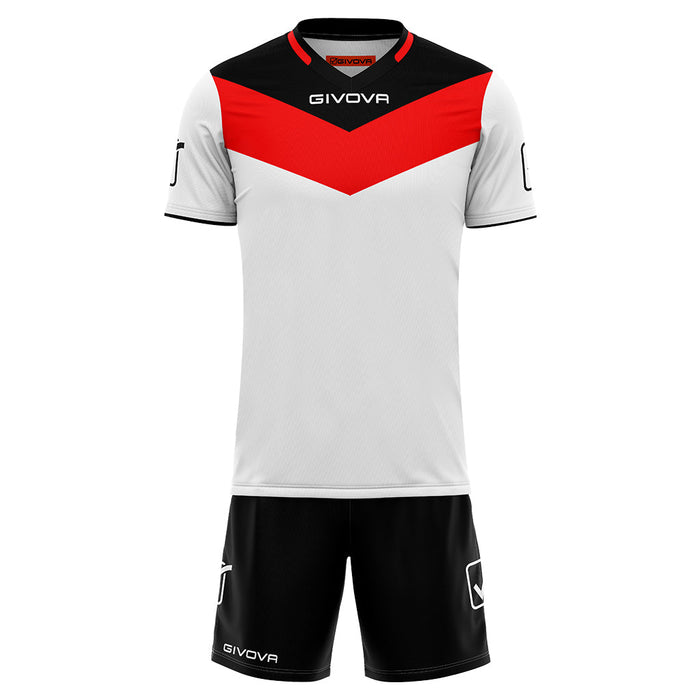 Givova Kit Campo Short Sleeve Shirt & Shorts Set in Black/Red/White
