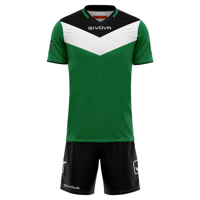 Givova Kit Campo Short Sleeve Shirt & Shorts Set in Green/Black