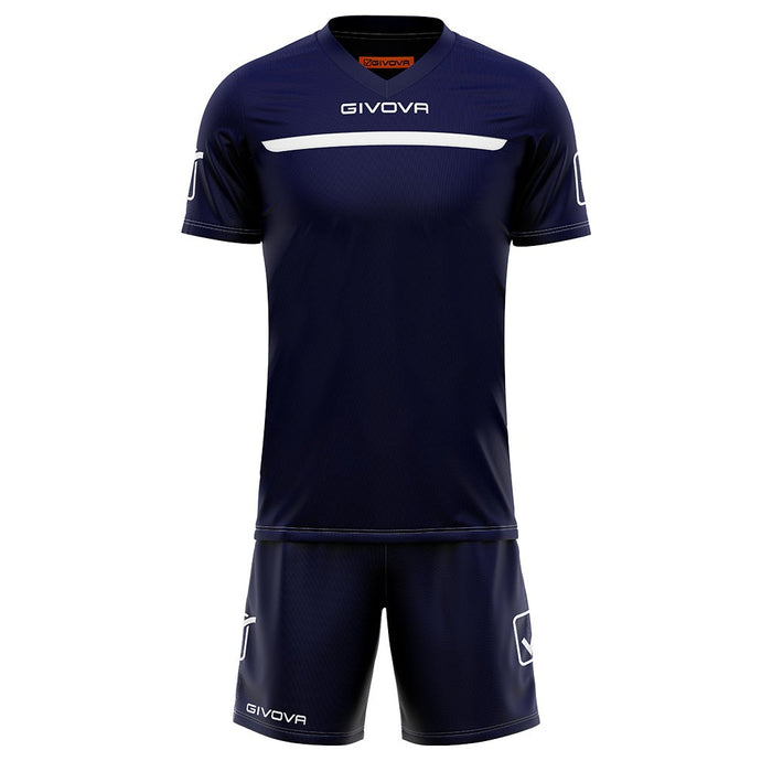 Givova Kit One Short Sleeve Shirt & Shorts Set in Navy/White