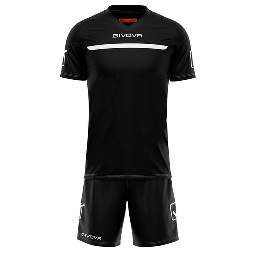 Givova Kit One Short Sleeve Shirt & Shorts Set in Black/White