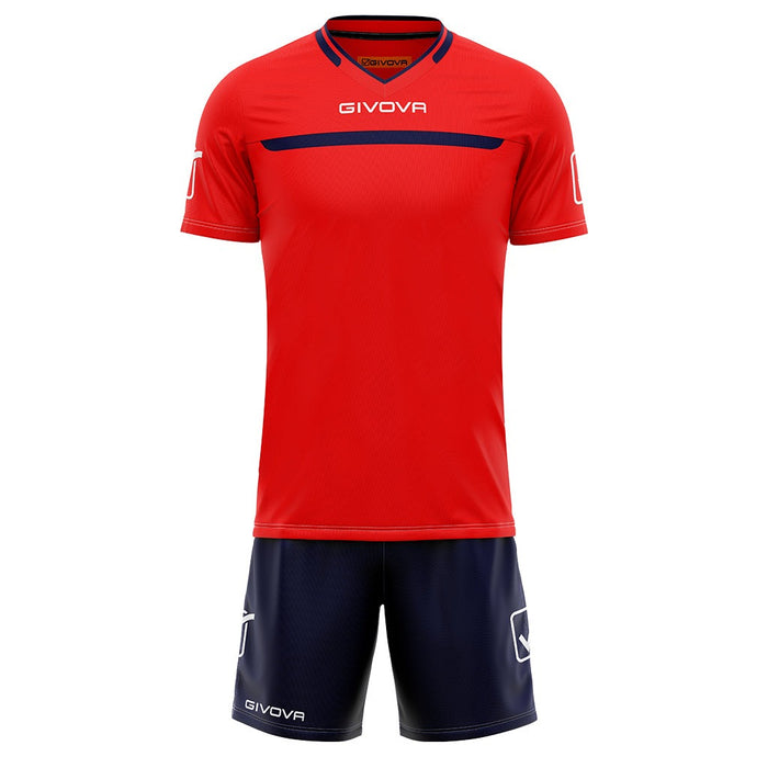 Givova Kit One Short Sleeve Shirt & Shorts Set in Red/Blue