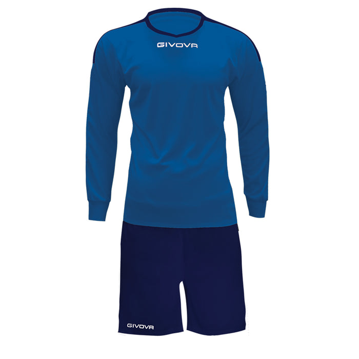 Givova Kit Revolution Long Sleeve Shirt & Shorts Set in Royal/Navy