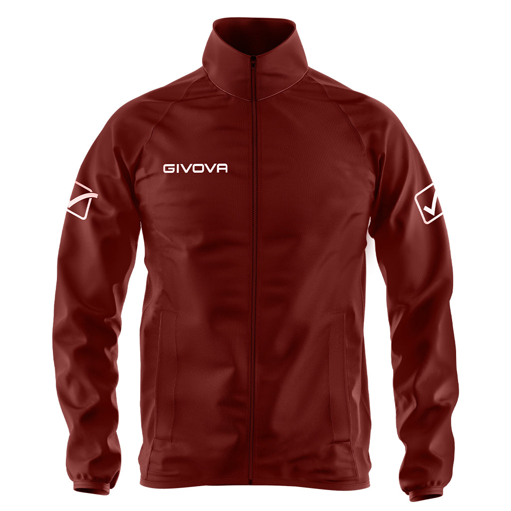 Givova Basico Rain Jacket in Burgundy