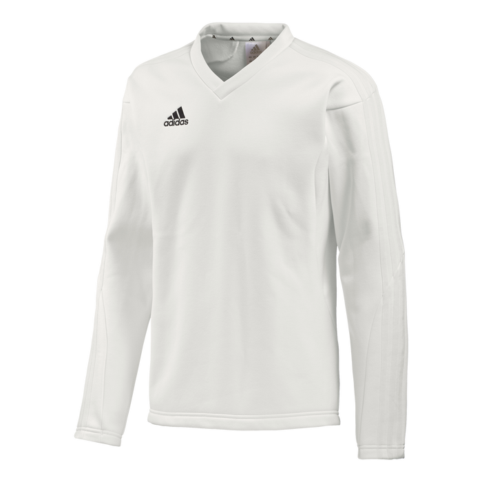 Adidas Elite Long Sleeve Cricket Sweater in white