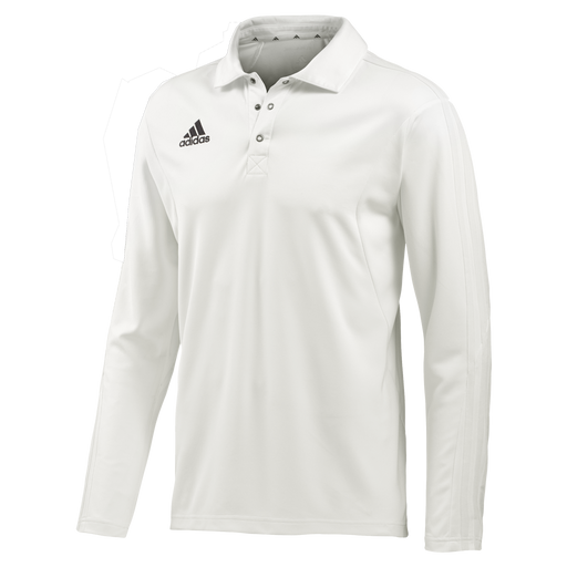 Adidas Elite Long Sleeve Cricket Shirt in white