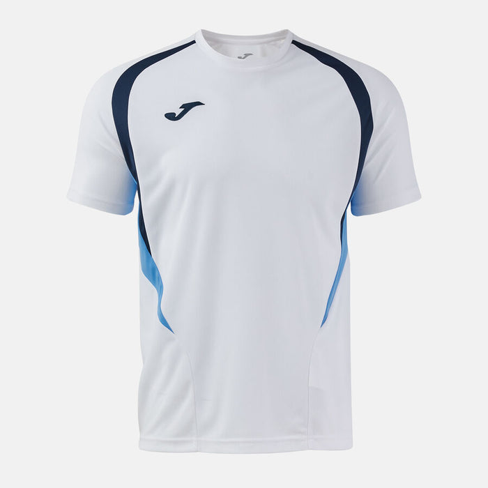 Joma Championship 20 Short Sleeve Shirt in White/Sky Blue