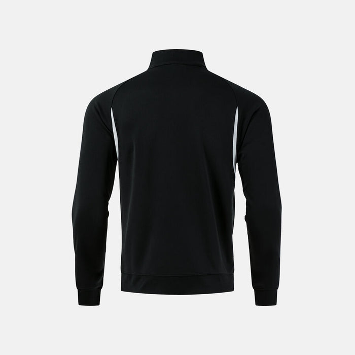 Black half-zip sweatshirt on a light gray background