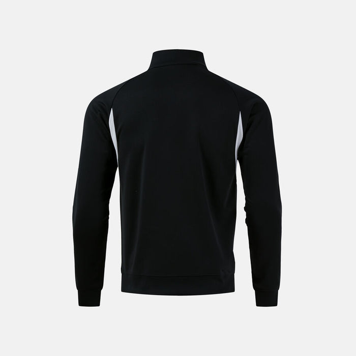 Black half-zip sweatshirt on a light gray background