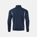 Navy blue half-zip sweatshirt on a light gray background