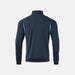 Navy blue half-zip sweatshirt on a light gray background